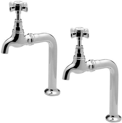Tre Mercati Kitchen Imperial Bib Taps With Stands (Chrome, Pair).