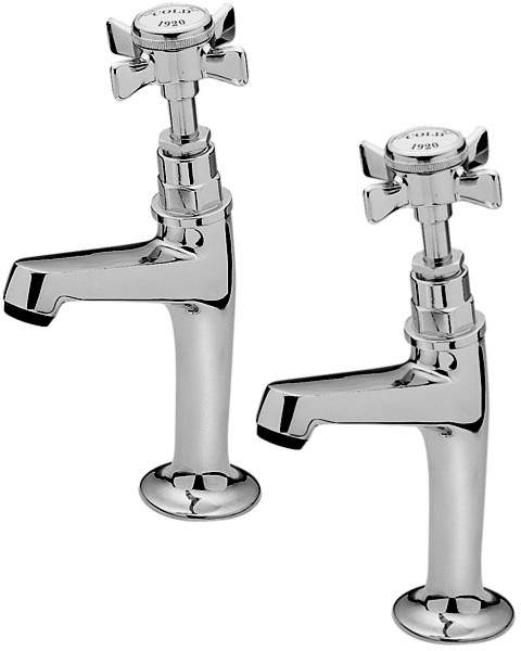 Tre Mercati Kitchen Imperial High Neck Pillar Taps (Chrome, Pair).