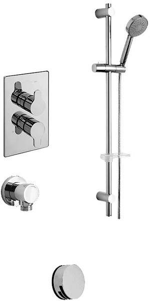 Tre Mercati Lollipop Twin Thermostatic Shower Valve With Slide Rail & Bath Filler.