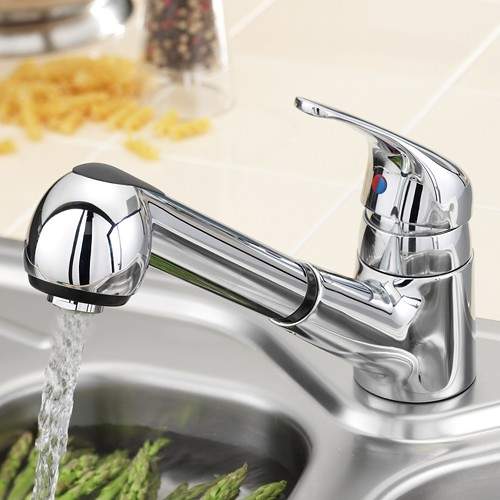 Tre Mercati Kitchen Modena Dual Flow Kitchen Tap With Retractable Spout.