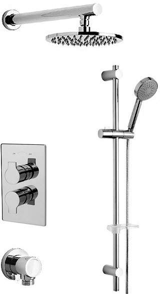 Tre Mercati Ora Twin Thermostatic Shower Valve With Slide Rail & Head.