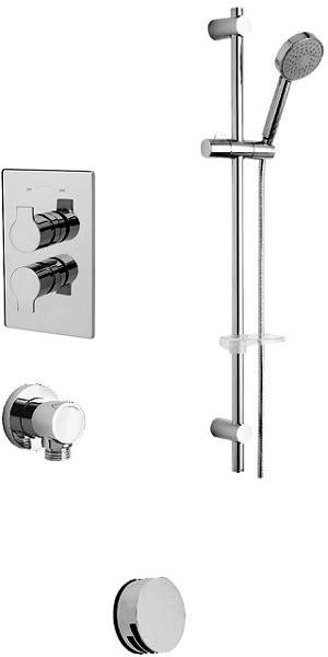 Tre Mercati Ora Twin Thermostatic Shower Valve With Slide Rail & Bath Filler.