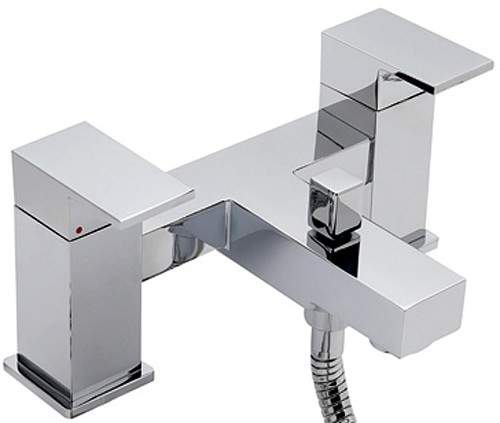 Tre Mercati Edge Bath Shower Mixer Tap With Shower Kit (Chrome).