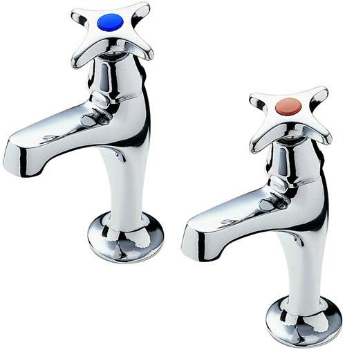 Tre Mercati Kitchen Capri High Neck Kitchen Taps With Cross Heads (Chrome).