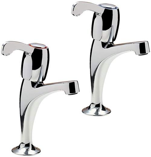 Tre Mercati Kitchen Capri High Neck Kitchen Taps With Lever Heads (Chrome).