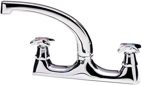 Tre Mercati Kitchen Capri Dual Flow Mixer Kitchen Tap With Cross Heads (Chrome).