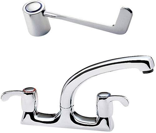 Tre Mercati Kitchen Capri Dual Flow Mixer Kitchen Tap With 6" Lever Heads.