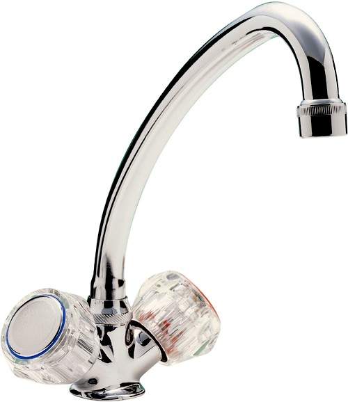 Tre Mercati Kitchen Capri Mixer Kitchen Tap With Clear Heads (Chrome).