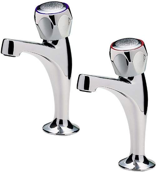 Tre Mercati Kitchen Capri High Neck Kitchen Taps & Mazak Heads (Chrome).