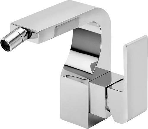 Tre Mercati Rubik Mono Bidet Mixer Tap With Pop Up Waste (Chrome).