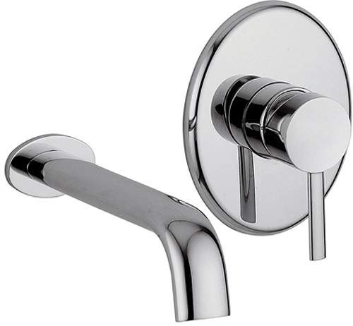 Tre Mercati Bella 2 Hole Wall Mounted Basin Mixer Tap (Chrome).