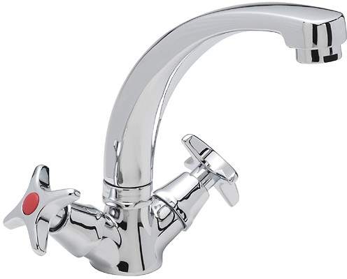 Tre Mercati Kitchen Capri Mono Sink Mixer Kitchen Tap With Cross Heads.