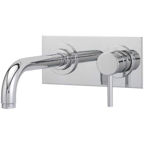 Tre Mercati Milan Wall Mounted Basin Mixer Tap (205mm Spout, Chrome).