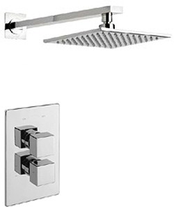 Tre Mercati Geysir Thermostatic Twin Shower Valve Wtih Head & Arm.