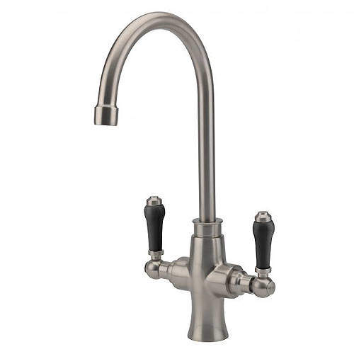 Tre Mercati Kitchen Victoria Nero Kitchen Tap (Brushed Nickel & Black).