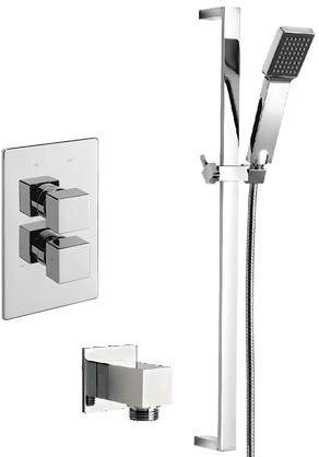 Tre Mercati Dance Twin Thermostatic Shower Valve With Slide Rail & Wall Outlet.