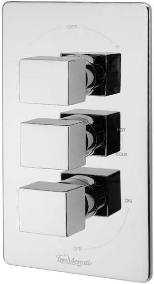 Tre Mercati Dance Thermostatic 3 Way Shower Valve (Chrome).