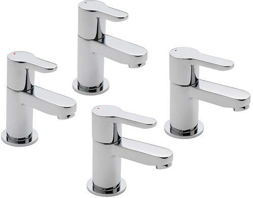 Tre Mercati Lollipop Bath & Basin Taps Set (Chrome).