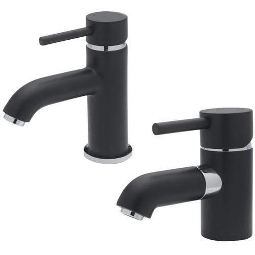 Tre Mercati Milan Mono Basin & Mono Bath Filler Tap Pack (Matt Black).