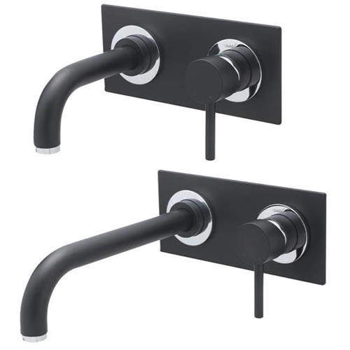 Tre Mercati Milan Wall Mounted Basin & Bath Tap Pack (Matt Black).