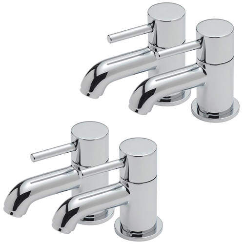 Tre Mercati Milan Basin & Bath Taps Pack (Pairs, Chrome).