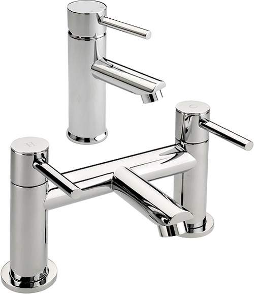 Tre Mercati Poppy Bath Filler & Basin Tap Set (Chrome).