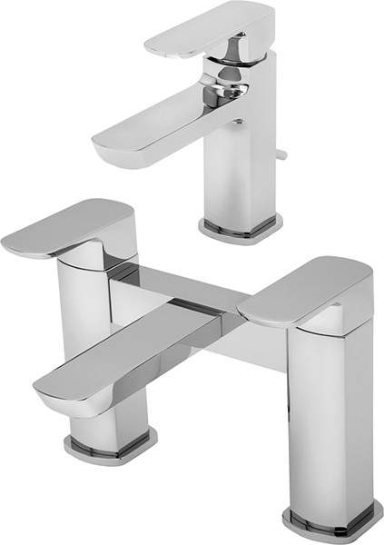 Tre Mercati Vamp Basin & Bath Filler Tap Set (Chrome).