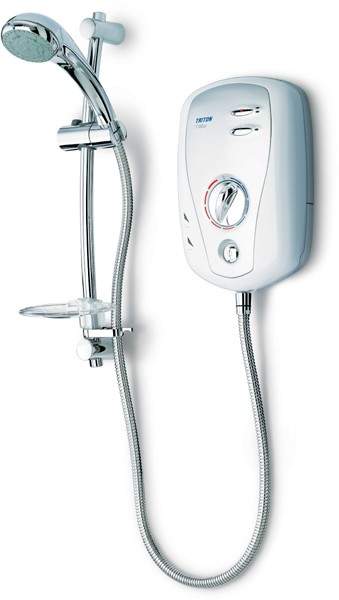 Triton Electric Showers T100xr 8.5kW In White And Satin Chrome.