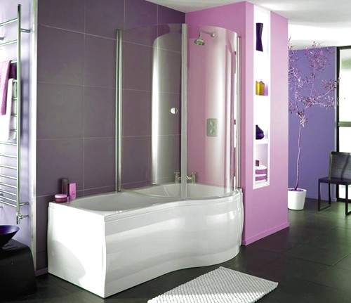 Thames Complete Shower Bath (Right Hand). 1700x750mm.