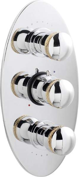 Ultra Contour Triple concealed thermostatic shower valve (chrome/gold)