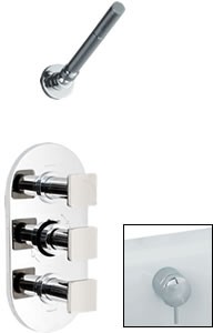 Sensational Milo Triple thermostatic valve + fixed head & freeflow bath filler.