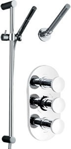 Sensational Reno Triple thermostatic valve + fixed shower head & slide rail