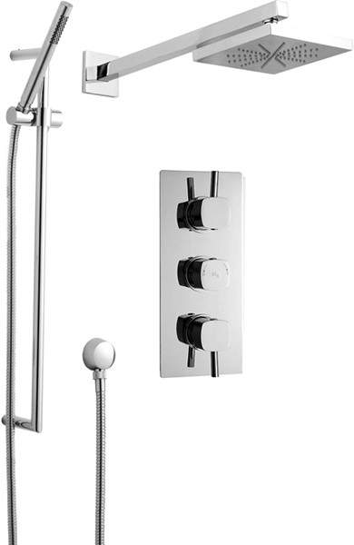 Hudson Reed Kia Triple Thermostatic Shower Valve, Slide Rail & Handset.