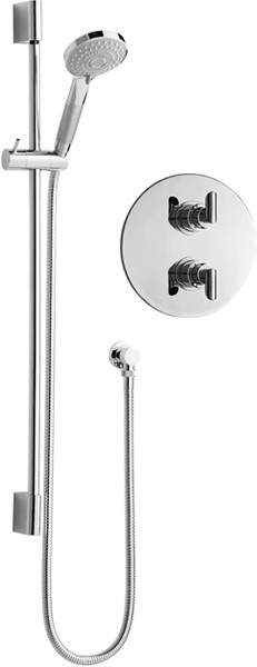 Hudson Reed Xeta Twin Concealed Thermostatic Shower Valve & Slide Rail.