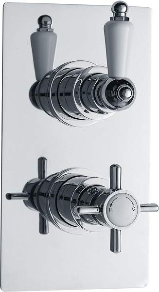 Nuie Beaumont Twin Thermostatic Shower Valve (Chrome)
