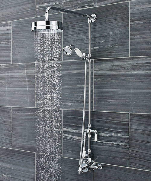 Ultra Showers Traditional Exposed Thermostatic Shower Valve & Rigid Riser.