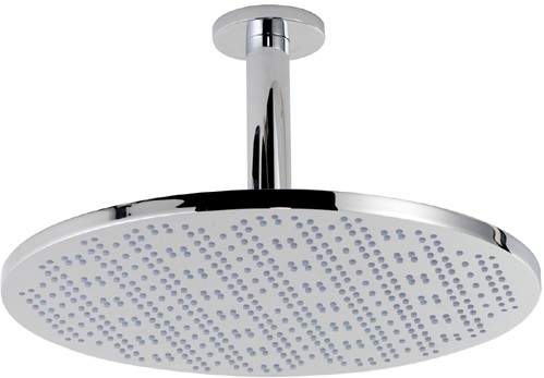 Hudson Reed Grand XXL Sheer Round Shower Head & Ceiling Arm. 35cm (14").