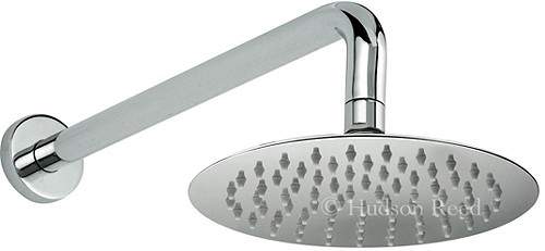 Component Ultra thin round sheer fixed shower head and arm. 200mm.