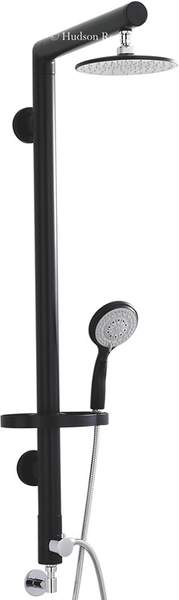 Hudson Reed Symmetry Modern Rigid Riser Shower Set (Black).