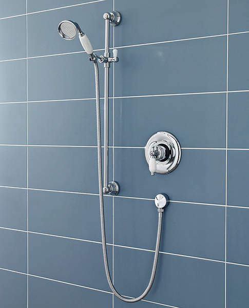 Ultra Showers Sequential Thermostatic Shower Valve & Slide Rail Kit (Chrome).