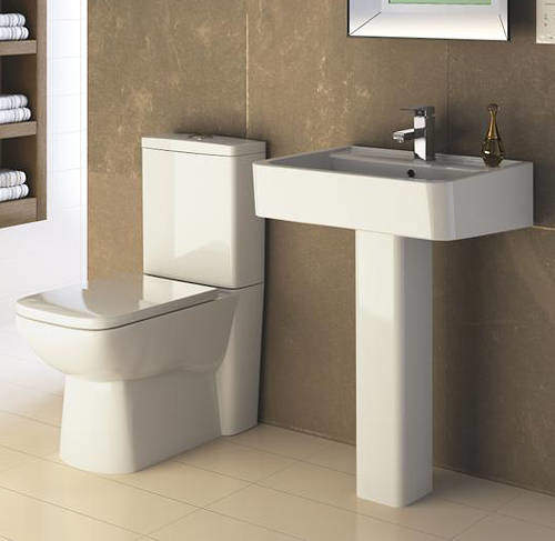 Premier Ambrose Bathroom Suite With Toilet, 520mm Basin & Pedestal.