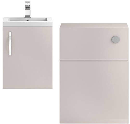 Hudson Reed Apollo Wall Vanity 400mm, Basin & WC Unit 600mm (Cashmere).