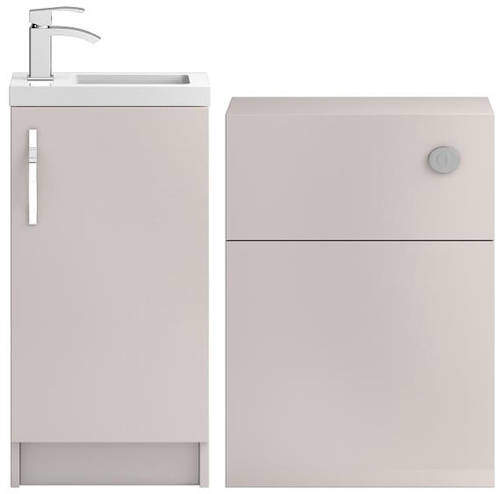 HR Apollo Compact Vanity Unit 400mm, Basin & WC Unit 600mm (Cashmere).