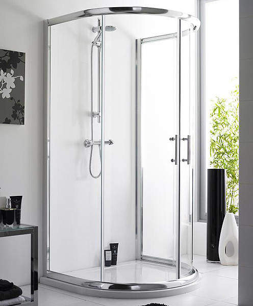 Nuie Enclosures D Shaped Shower Enclosure & Tray (1050x925mm).