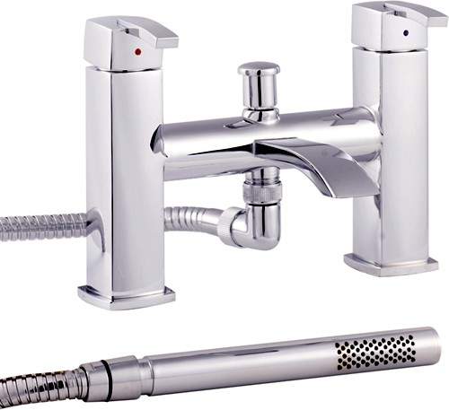 Hudson Reed Arcade Bath Shower Mixer Tap With Shower Kit & Wall Bracket.