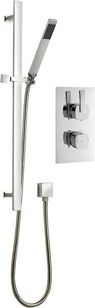 Hudson Reed Arcade Twin Thermostatic Shower Valve, Slide Rail & Handset.