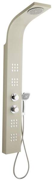 Ultra Showers Nesta Thermostatic Shower Panel With Body Jets (Cream).
