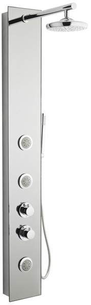 Ultra Showers Seymour Thermostatic Shower Panel With Body Jets (Chrome).