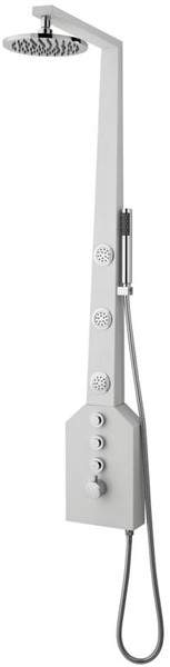 Hudson Reed Showers Berg Thermostatic Shower Panel With Jets (White).