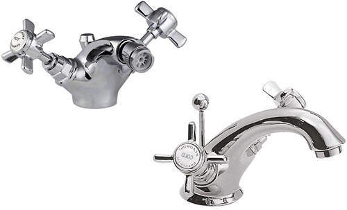 Nuie Beaumont Basin & Bidet Mixer Tap Pack (Chrome).